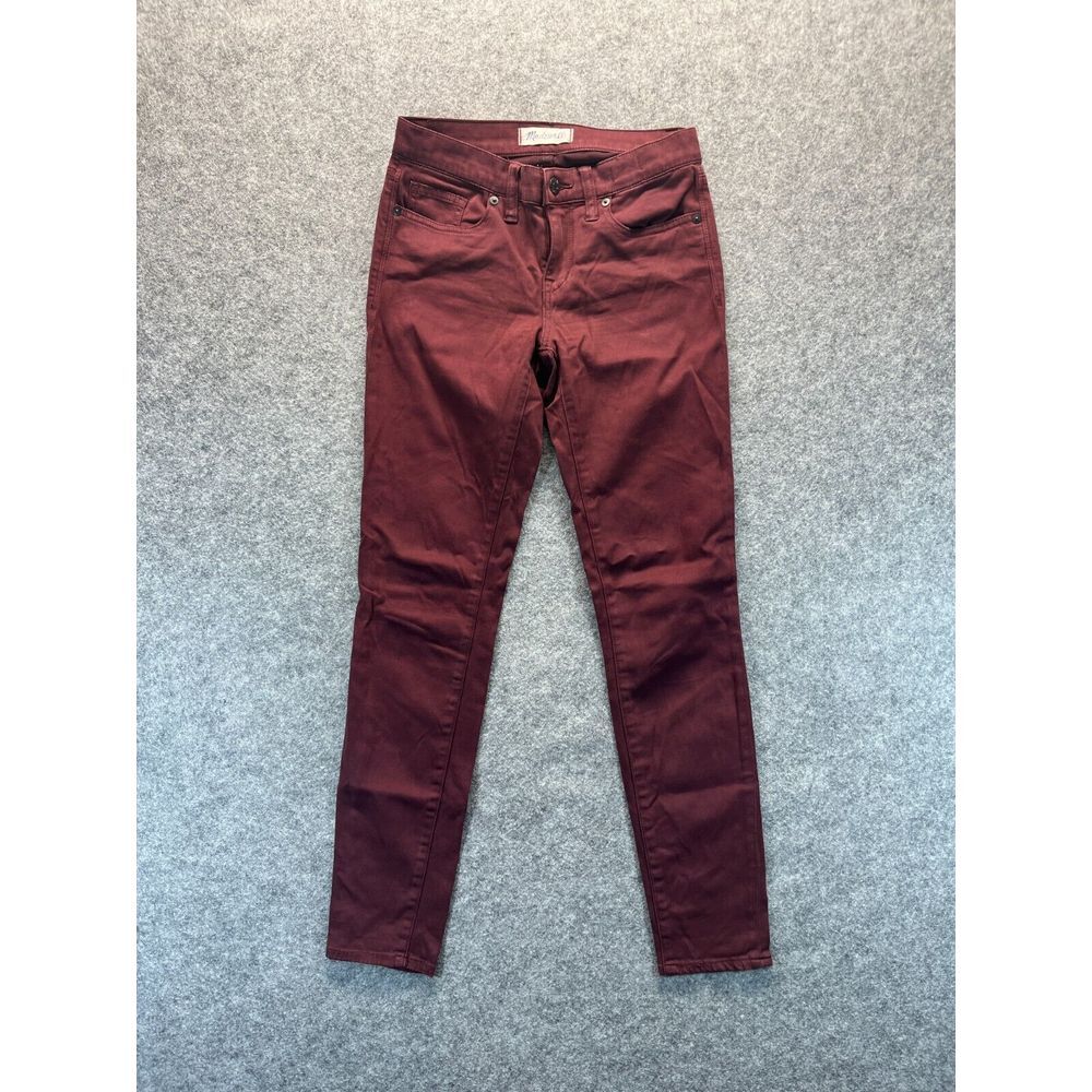 Madewell Jeans Women's‎ 25 Skinny Skinny Maroon Stretch 28x28 Mid Rise